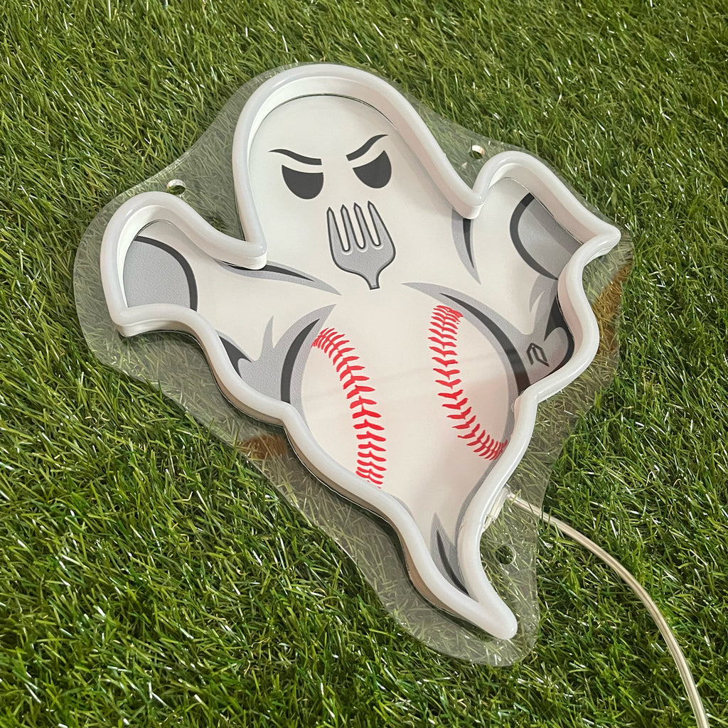 Ghost Forkball Printed + Neon Sign