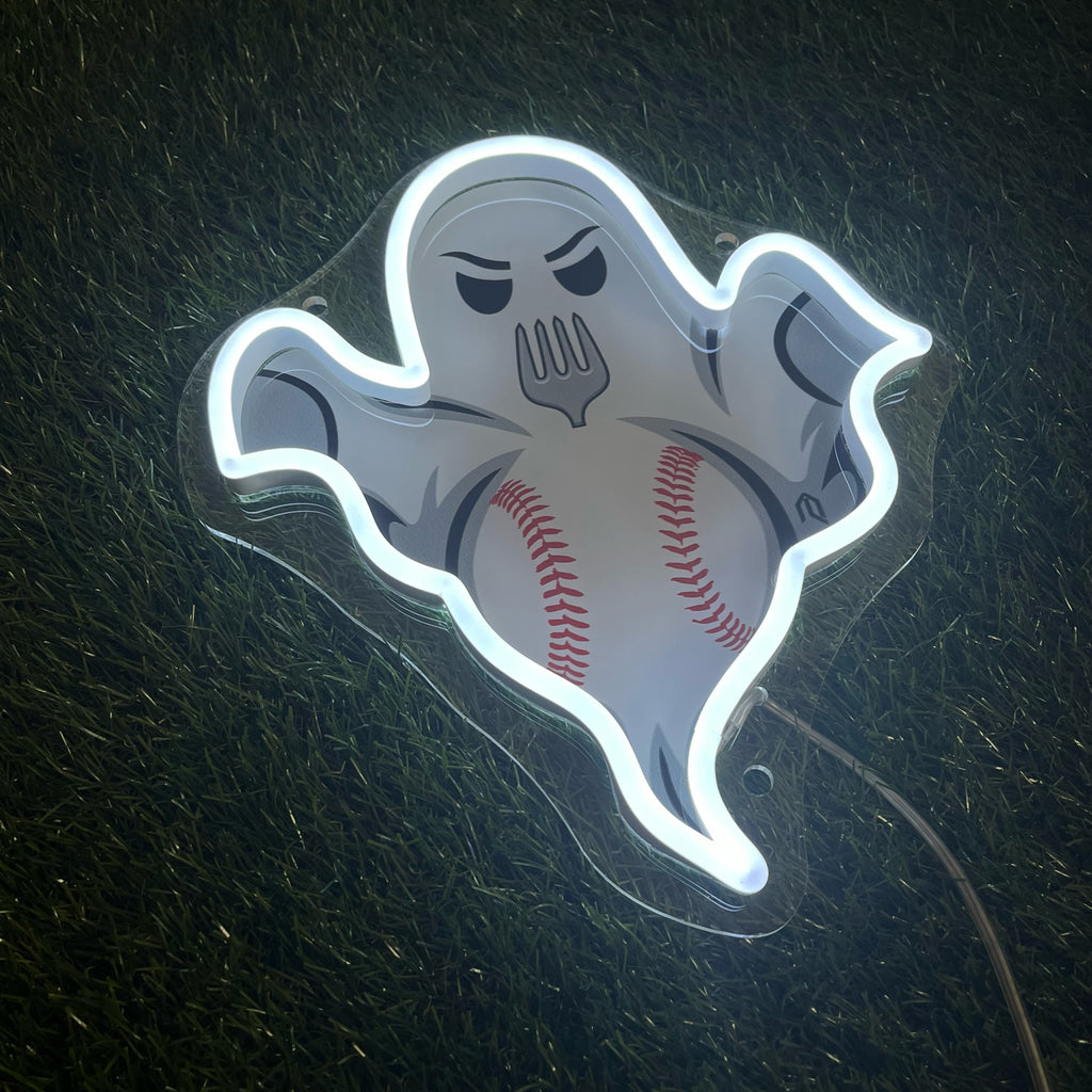 Ghost Forkball Printed + Neon Sign