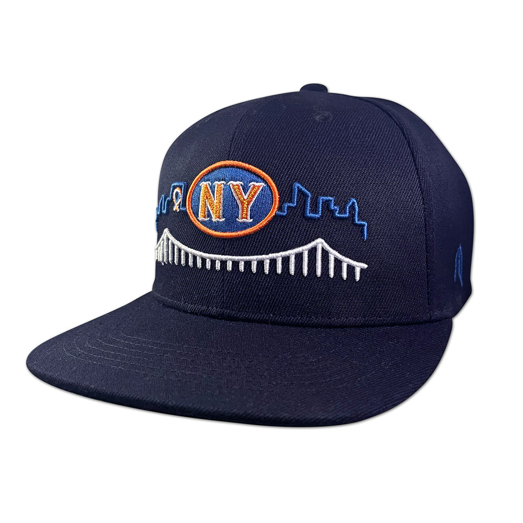 Queens NY Neon Skyline Snapback Hat