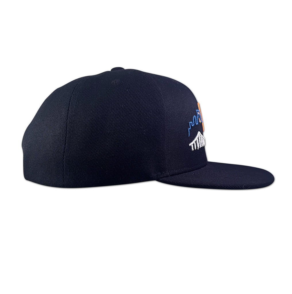 Queens NY Neon Skyline Snapback Hat