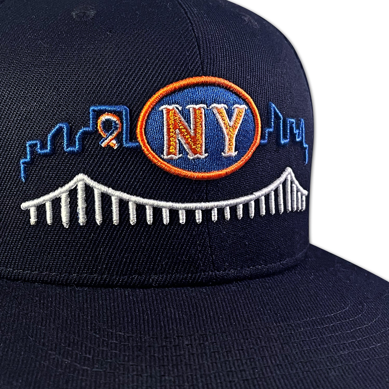 Queens NY Neon Skyline Snapback Hat | Athlete Logos