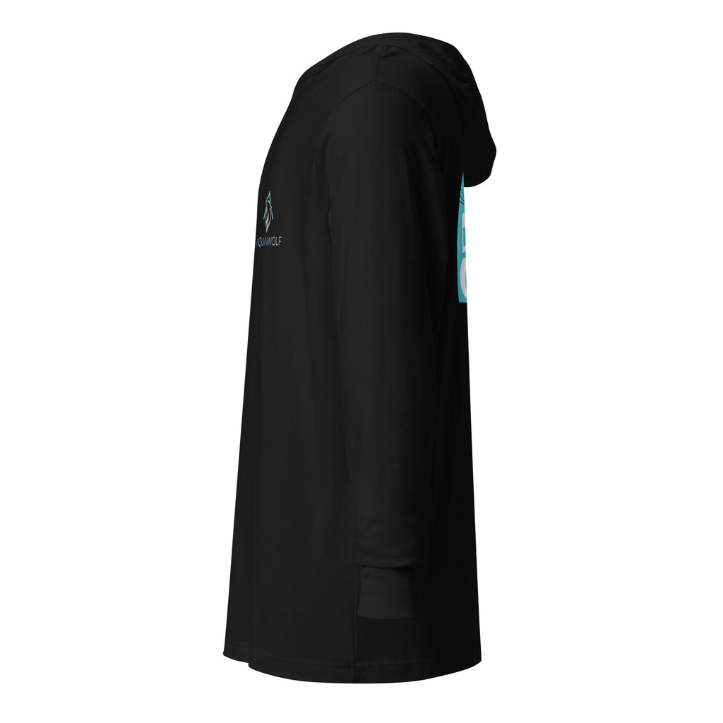 AquaWolf Front/Back Hooded Long Sleeve Tee