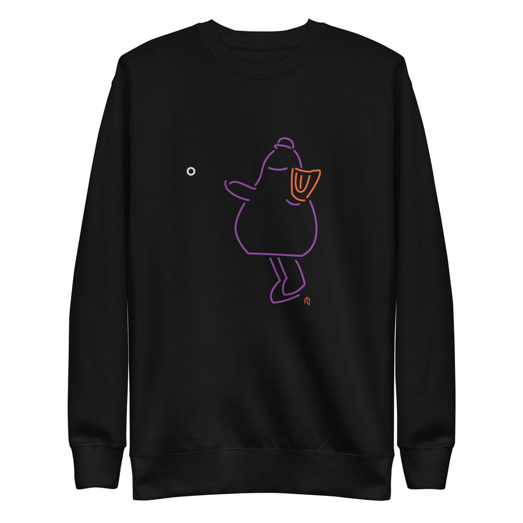 Purple Neon Mascot Throw Crewneck Sweatshirt