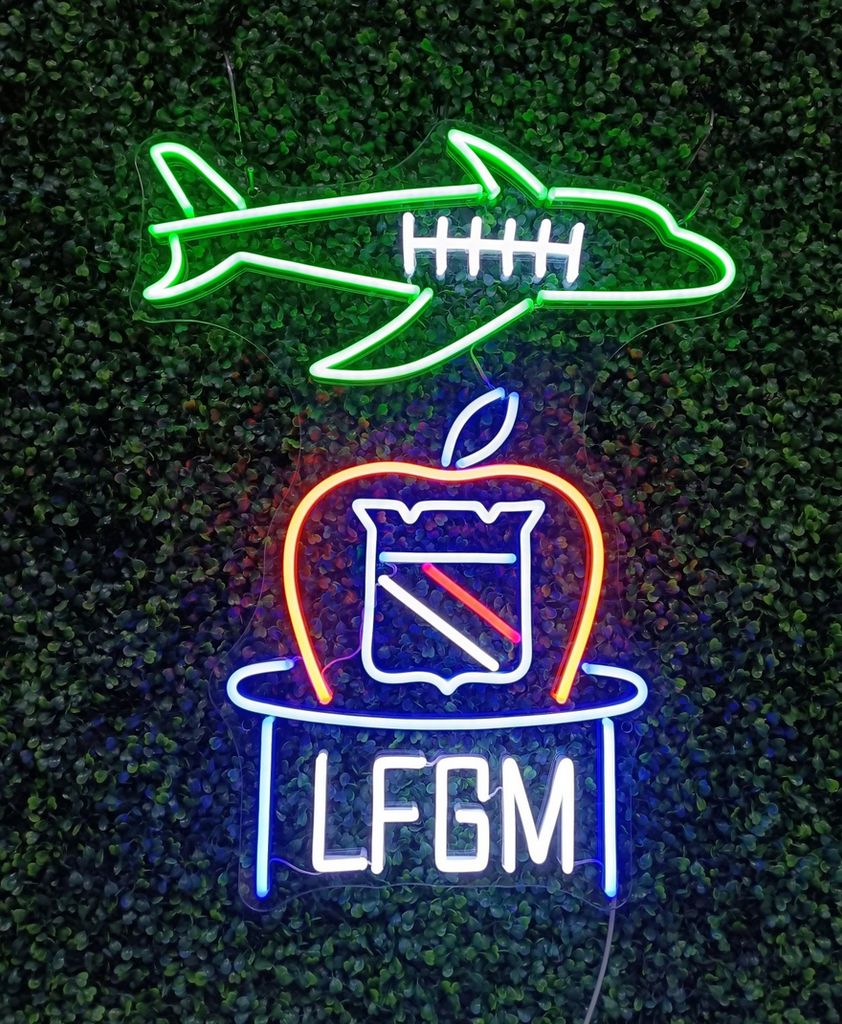 LFGM Plane Shield Neon Sign